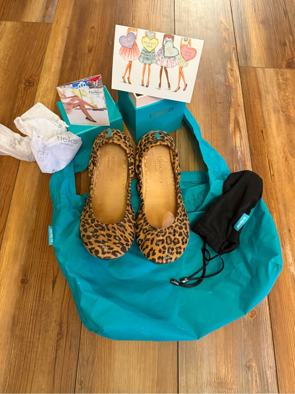 Tieks Leopard Print Ballet Flats - tan/black - Picture 7 of 10